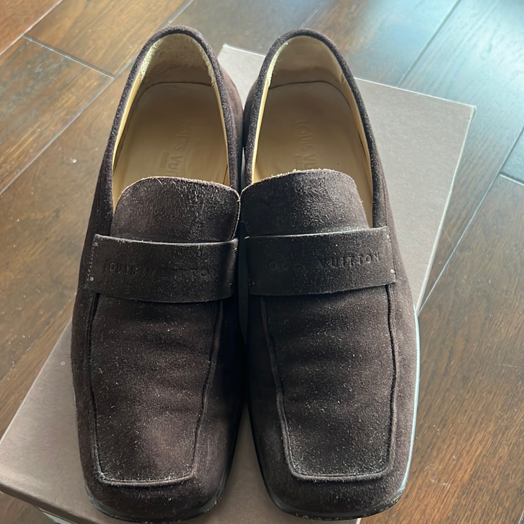 Louis Vuitton Suede Brown Loafers Size 7